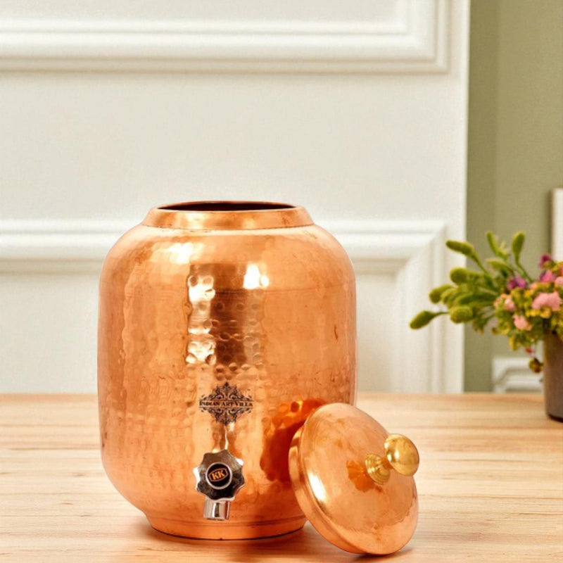Copper Water Pot With Hammered Design