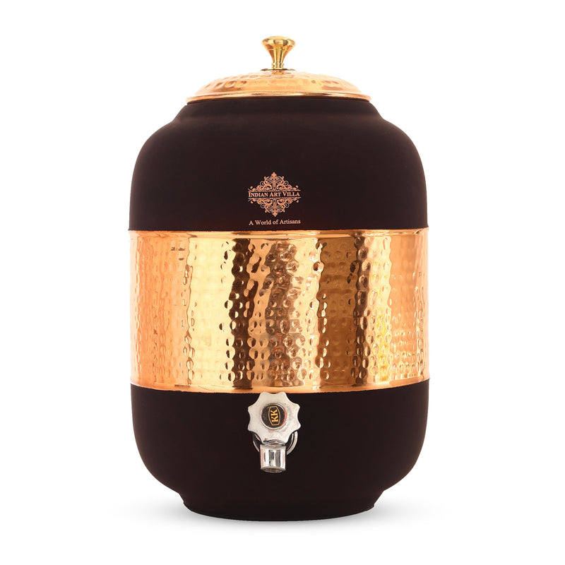 Pure Copper Half Hammered with Silk Finish  Water Pot