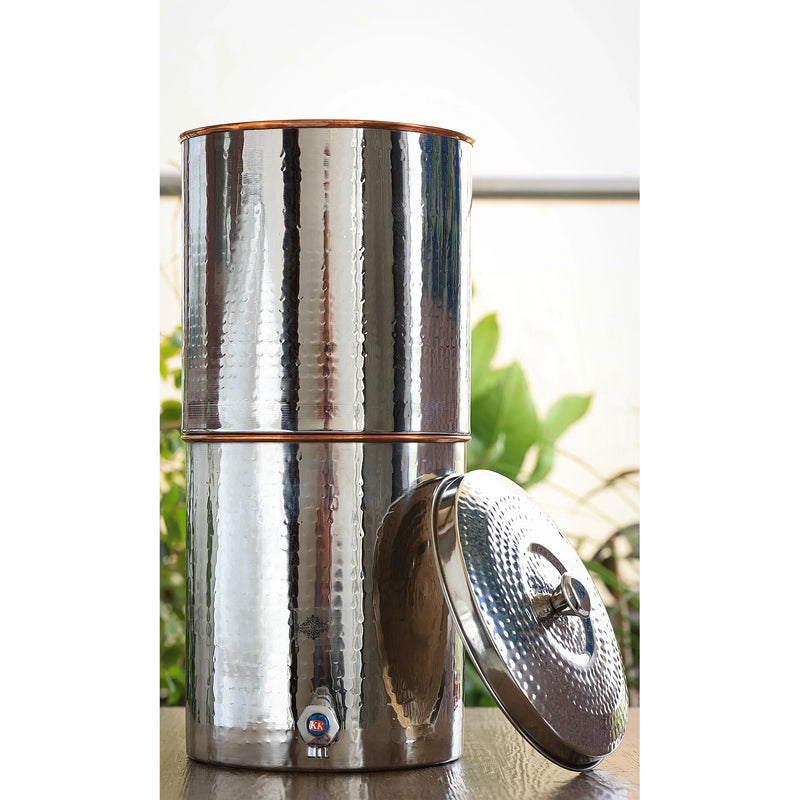 Pure Steel Copper Luxury Design Water Pot with Tap and Filter