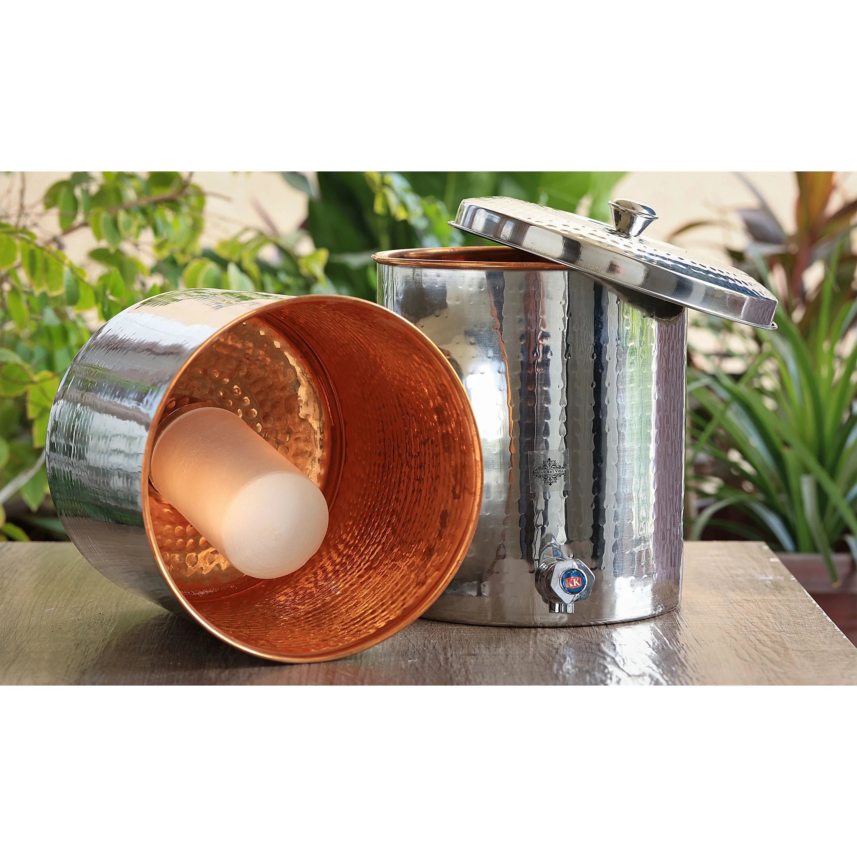 Pure Steel Copper Luxury Design Water Pot with Tap and Filter