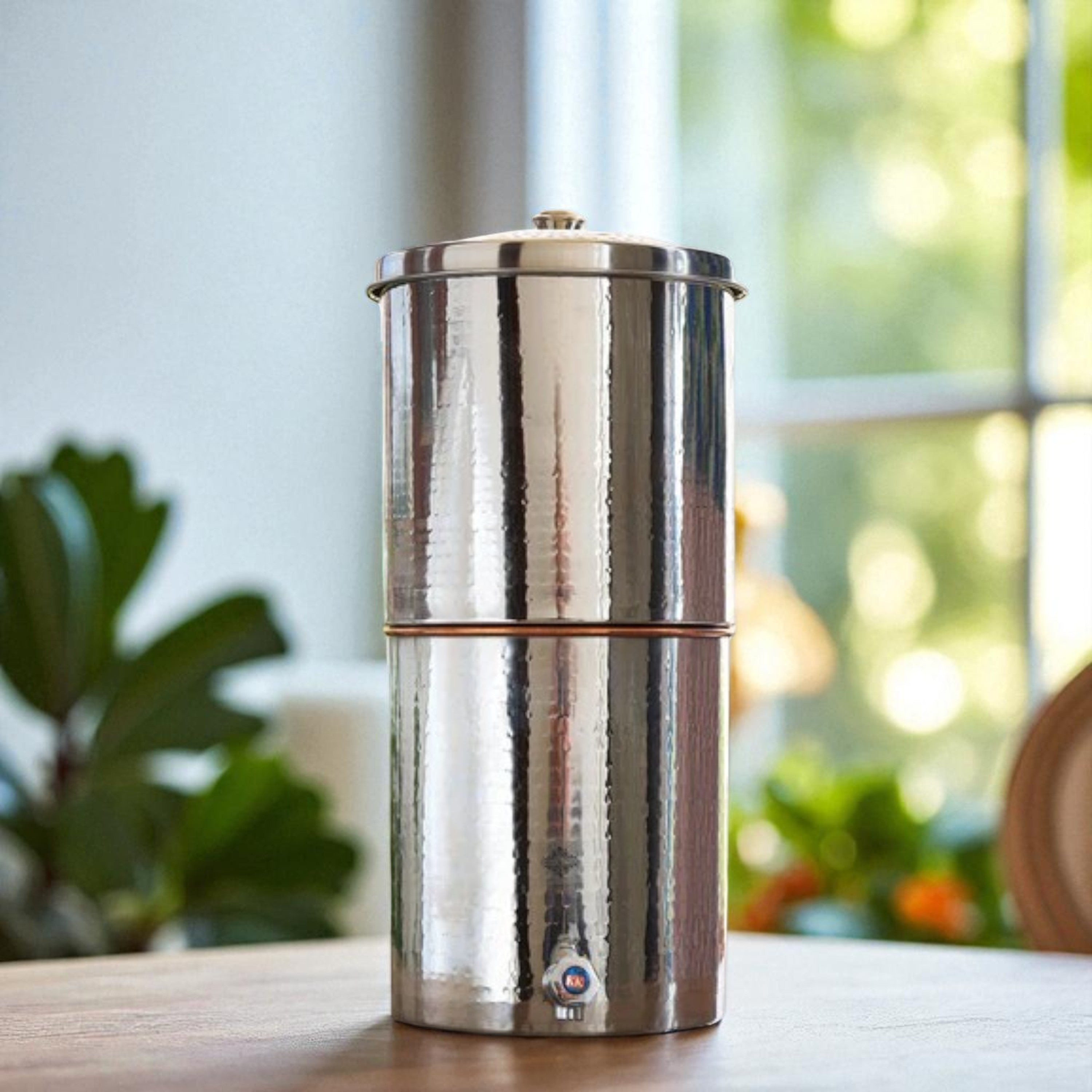 Pure Steel Copper Luxury Design Water Pot with Tap and Filter
