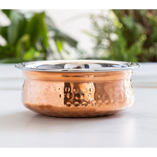 Steel Copper Serving Handi Bowl Serveware Tableware Home Restaurant