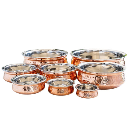 Steel Copper Serving Handi Bowl Serveware Tableware Home Restaurant