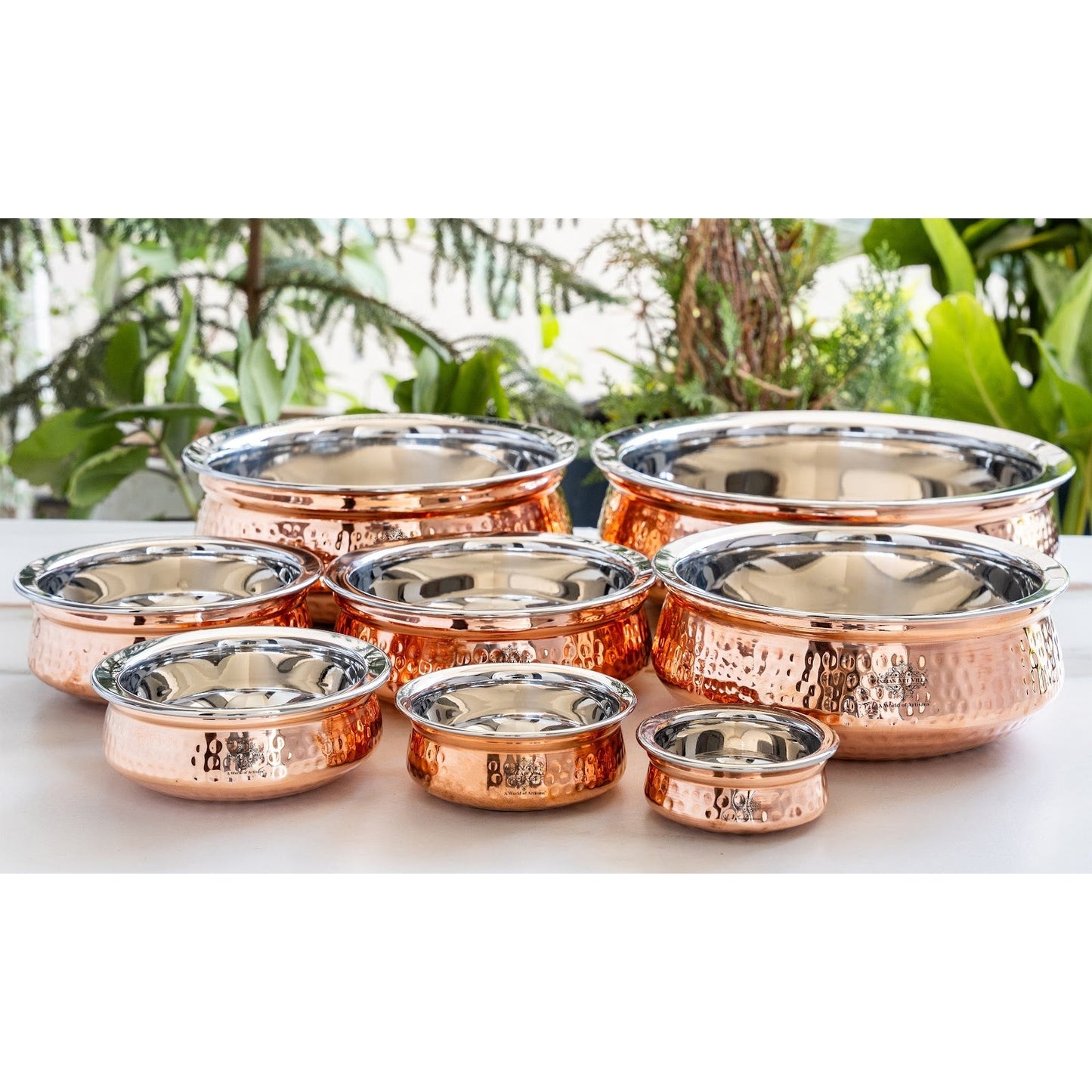 Steel Copper Serving Handi Bowl Serveware Tableware Home Restaurant