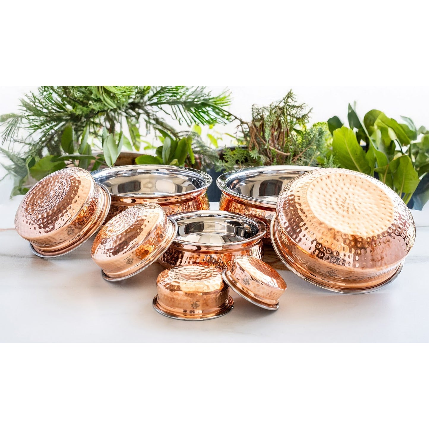 Steel Copper Serving Handi Bowl Serveware Tableware Home Restaurant