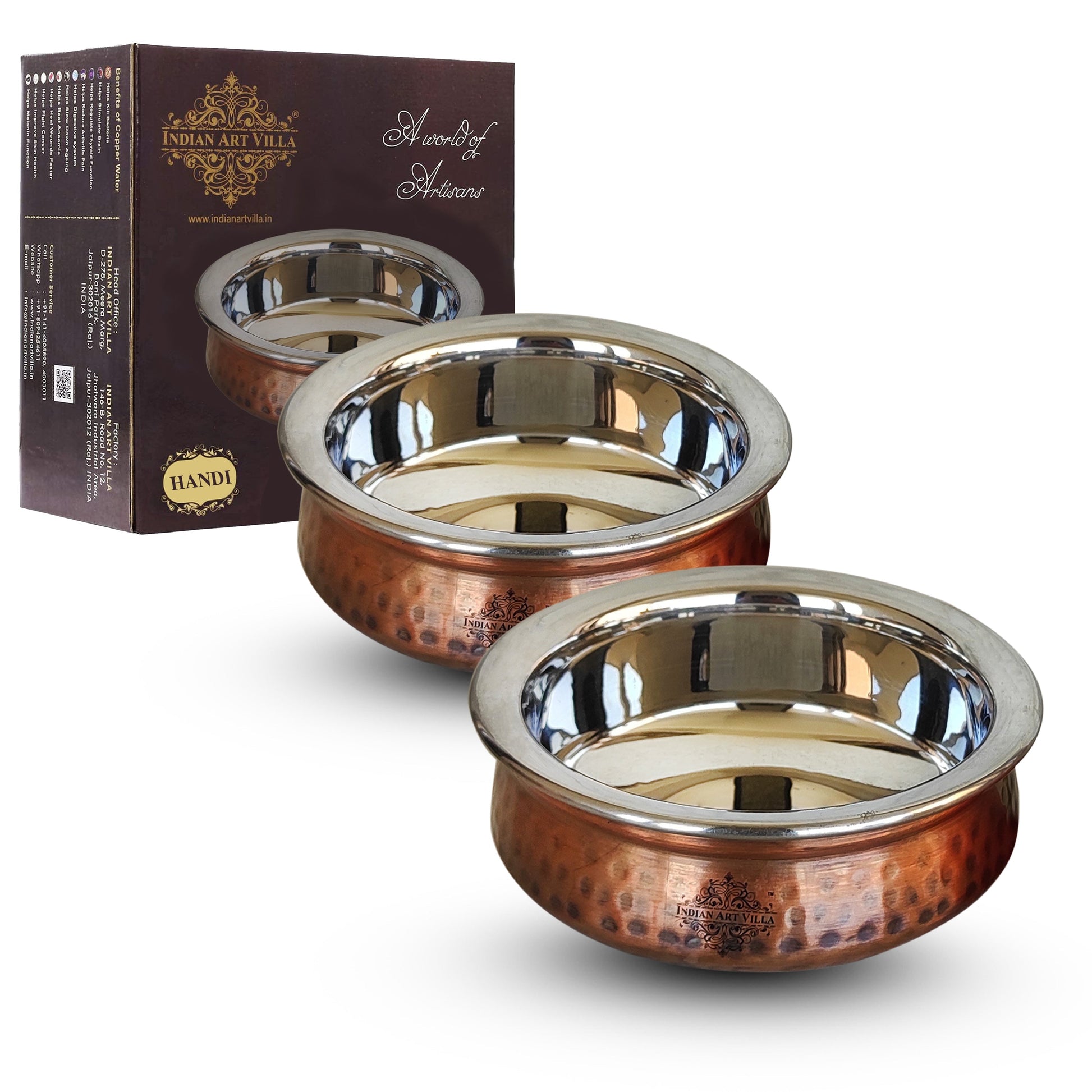 Steel Copper Serving Antique Dark Tone Handi Bowl, Serveware & Tableware