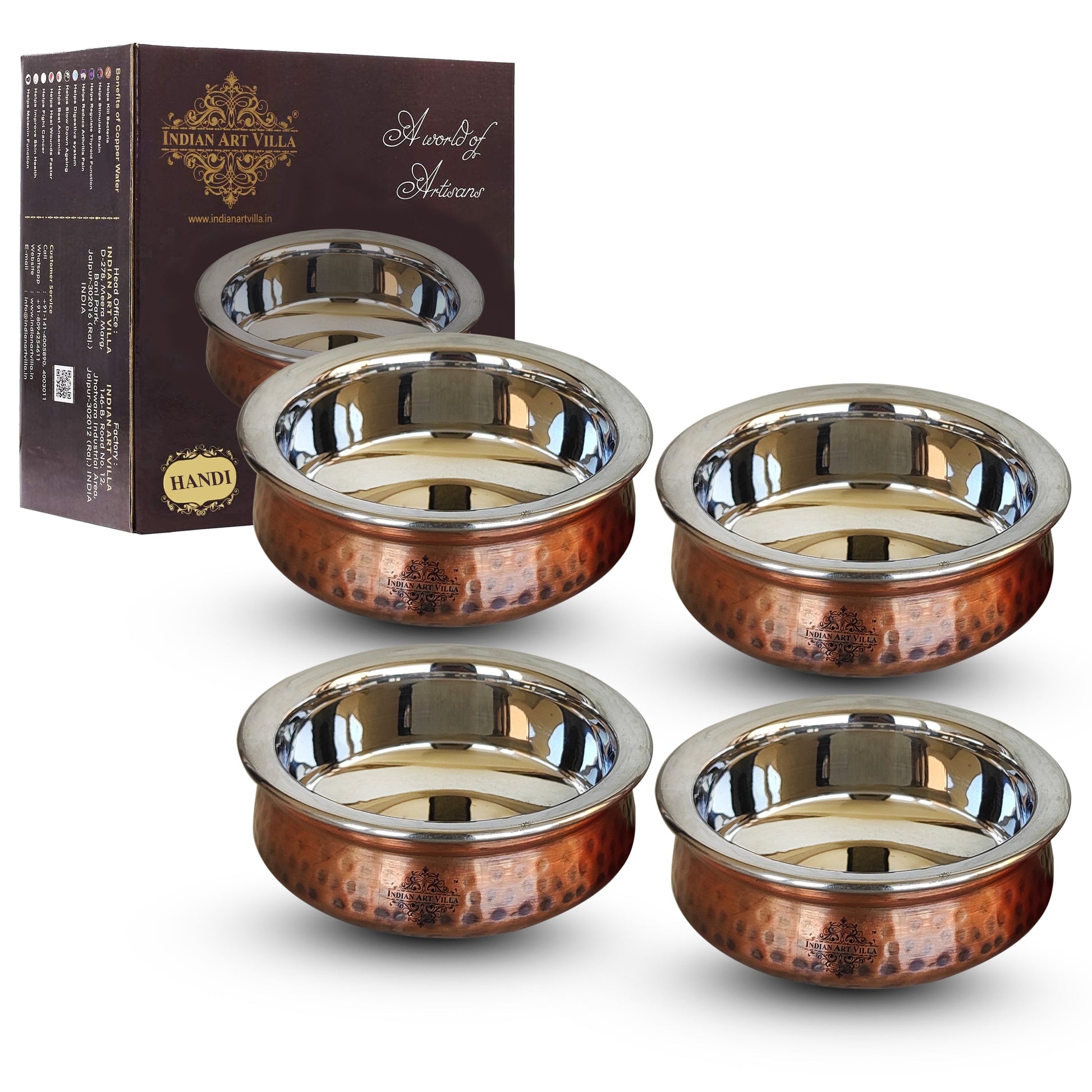 Steel Copper Serving Antique Dark Tone Handi Bowl, Serveware & Tableware