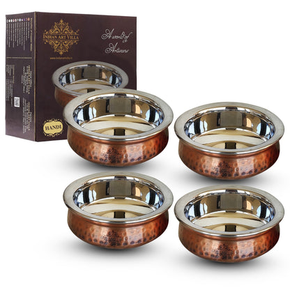 Steel Copper Serving Antique Dark Tone Handi Bowl, Serveware & Tableware