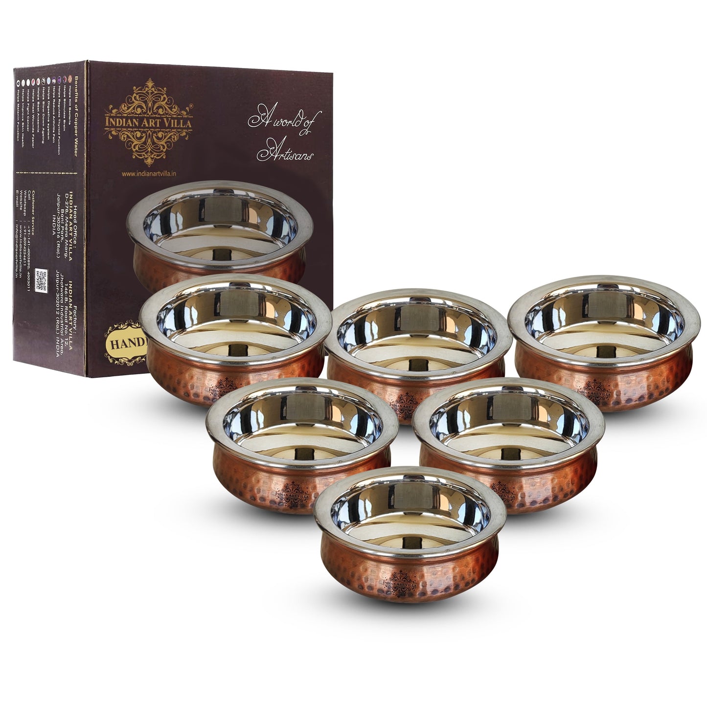 Steel Copper Serving Antique Dark Tone Handi Bowl, Serveware & Tableware