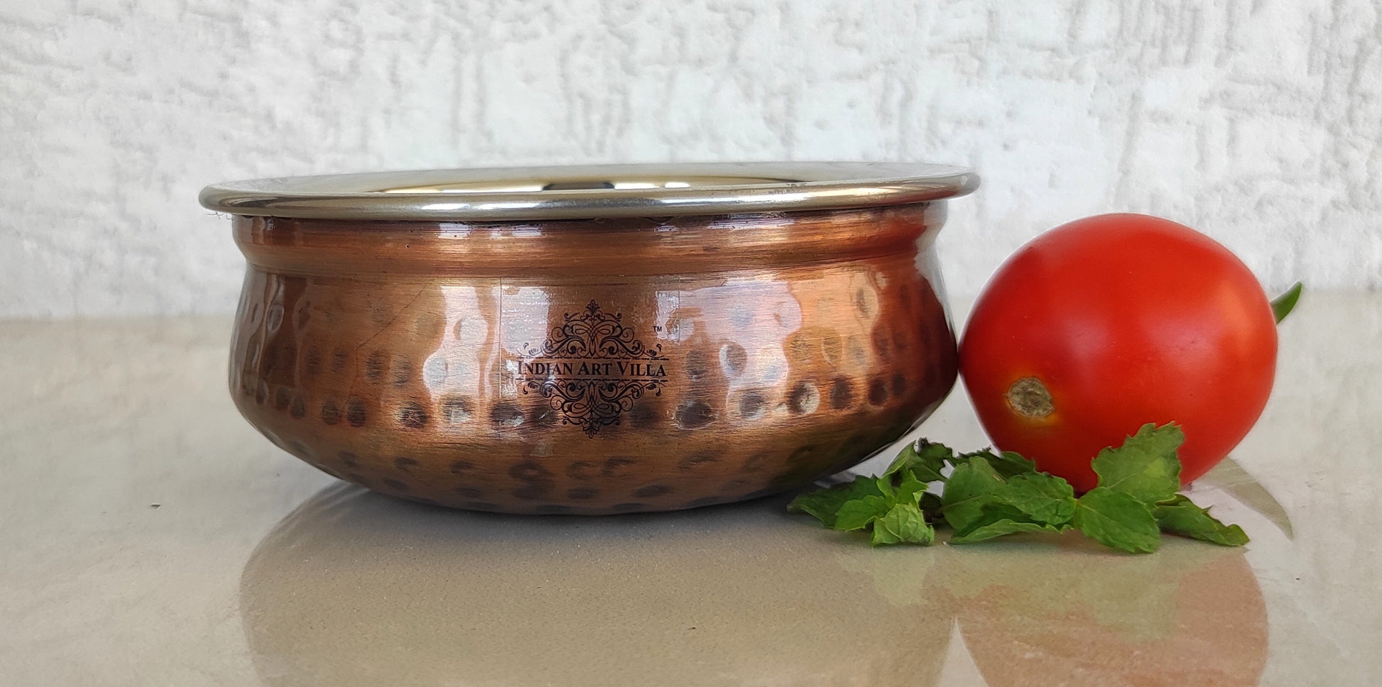 Steel Copper Serving Antique Dark Tone Handi Bowl, Serveware & Tableware