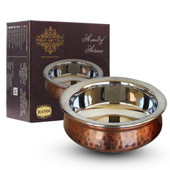 Steel Copper Serving Antique Dark Tone Handi Bowl, Serveware & Tableware