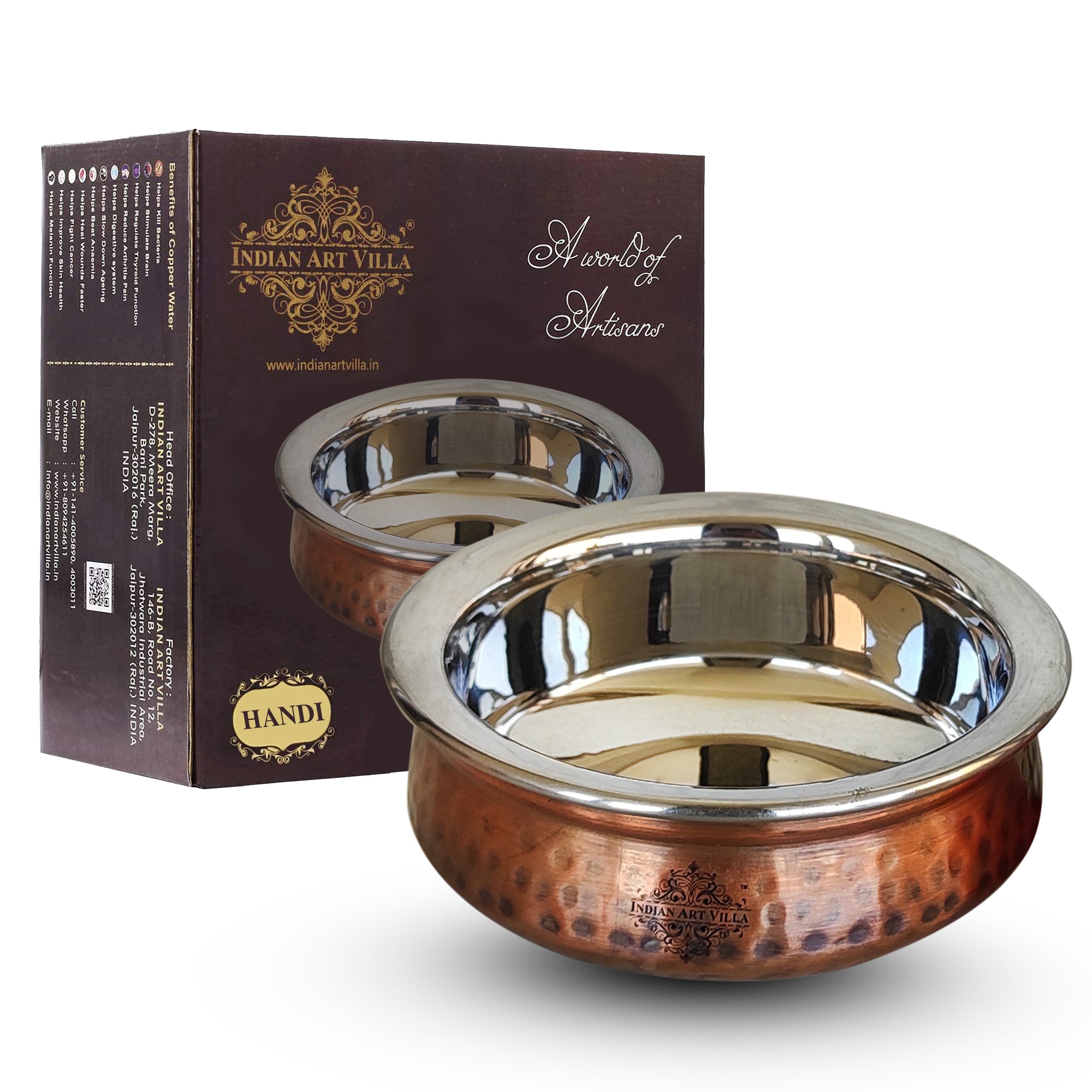 Steel Copper Serving Antique Dark Tone Handi Bowl, Serveware & Tableware