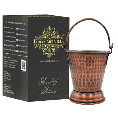 Steel Copper Hammered Design Antique Dark Tone Bucket, Serveware & Tableware for Home, Hotel & Restaurants