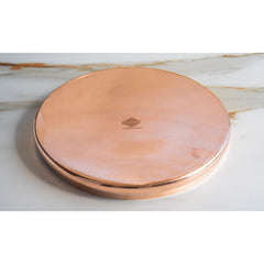 Handmade Pure Steel Copper Curved Thali, Tableware, Dinnerware, 33.02 cm