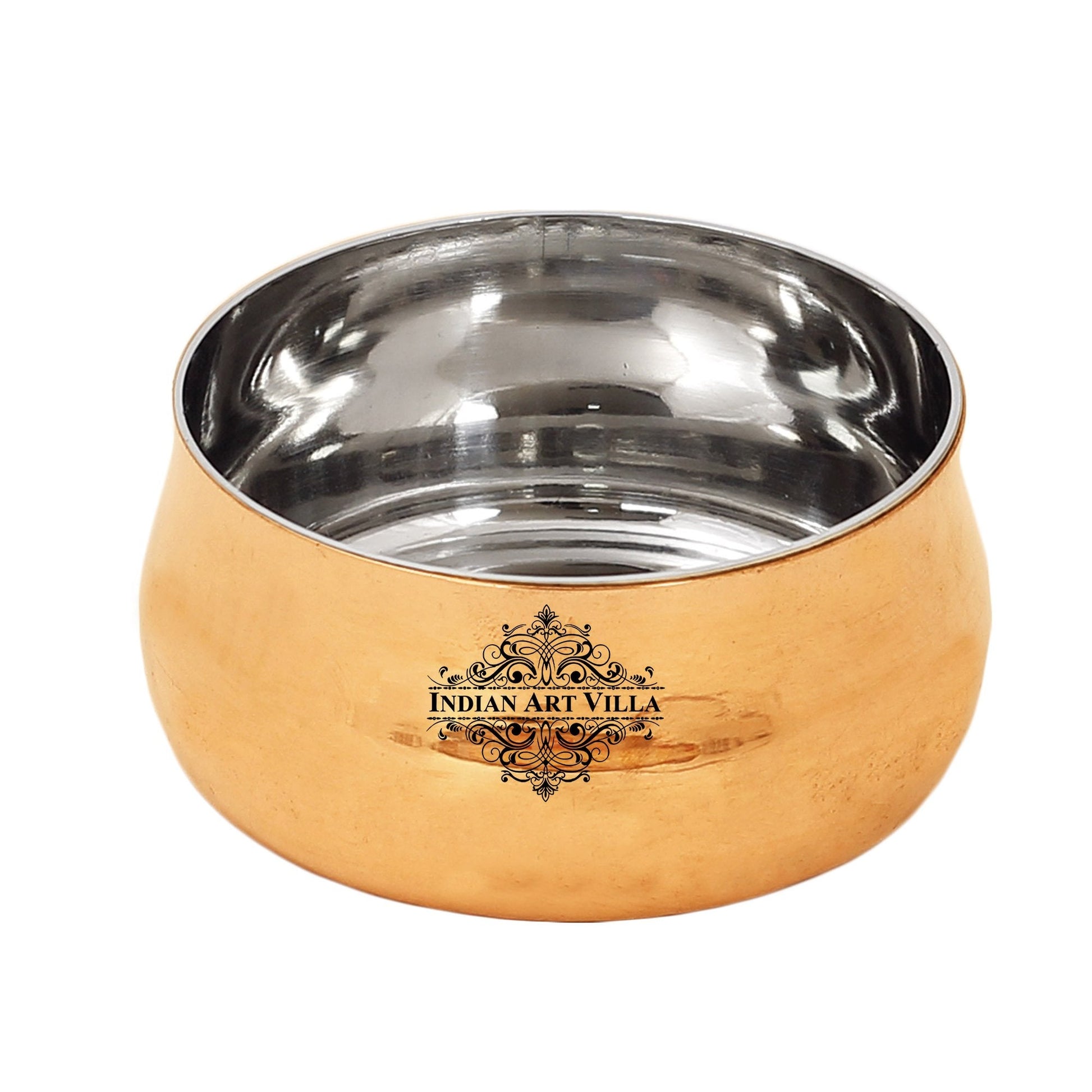 Handmade Pure Steel Copper Curved Bowl, Plain Design, Dinnerware, Serveware