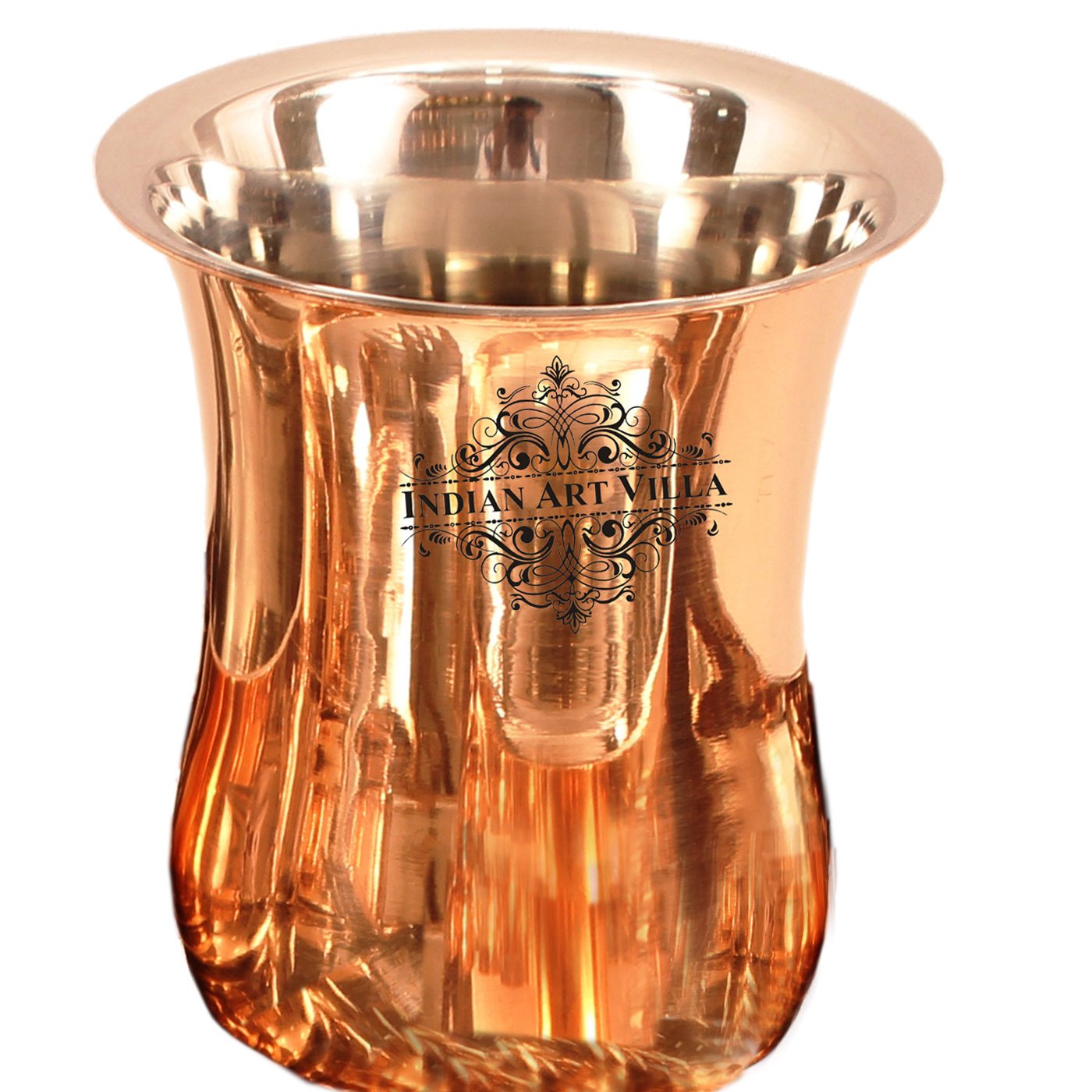 Steel Copper Curved Design Glass | Tumbler, Tableware, 300ml