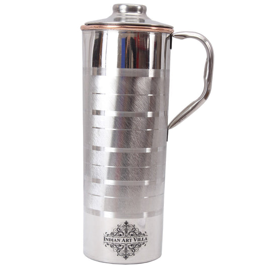 Steel Copper Luxury & Embossed Design Fridge Bottle With Handle, Drinkware, 900 ML