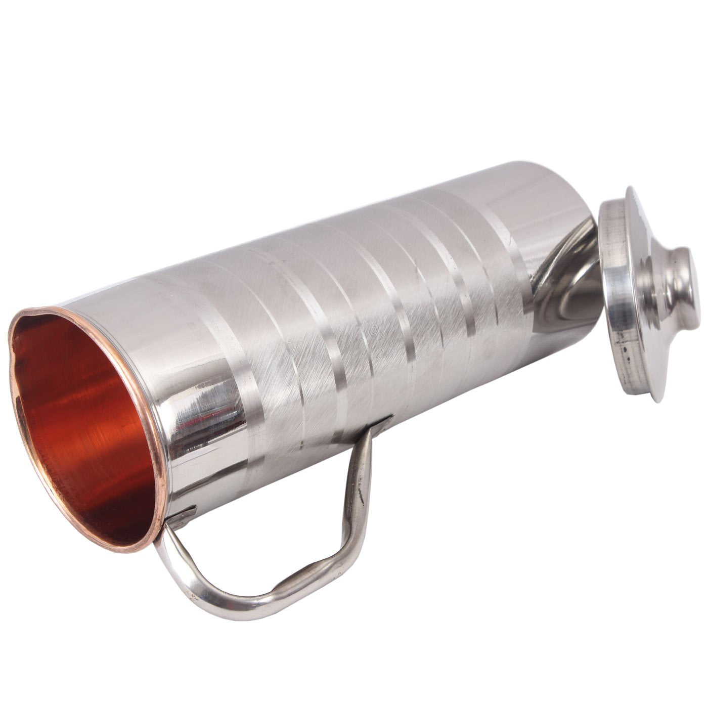 Steel Copper Luxury & Embossed Design Fridge Bottle With Handle, Drinkware, 900 ML