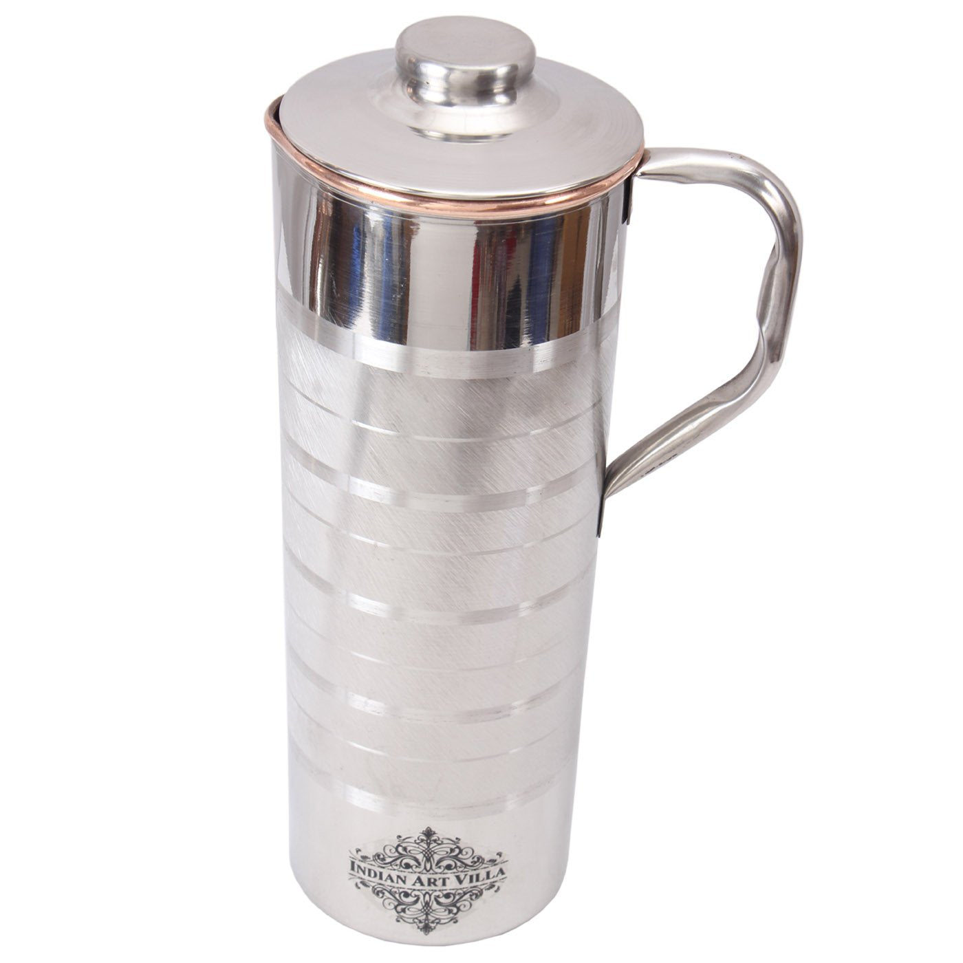 Steel Copper Luxury & Embossed Design Fridge Bottle With Handle, Drinkware, 900 ML