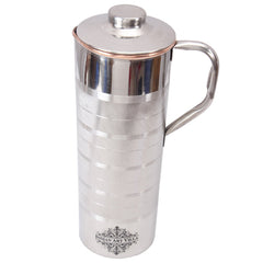 Steel Copper Luxury & Embossed Design Fridge Bottle With Handle, Drinkware, 900 ML