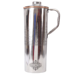 Steel Copper Luxury & Embossed Design Fridge Bottle With Handle, Drinkware, 900 ML