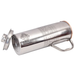Steel Copper Luxury & Embossed Design Fridge Bottle With Handle, Drinkware, 900 ML
