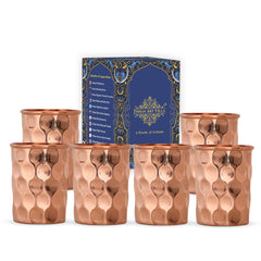 Pure Copper Diamond | Hammered | Shine Finish | Luxury Glasses-275 ML