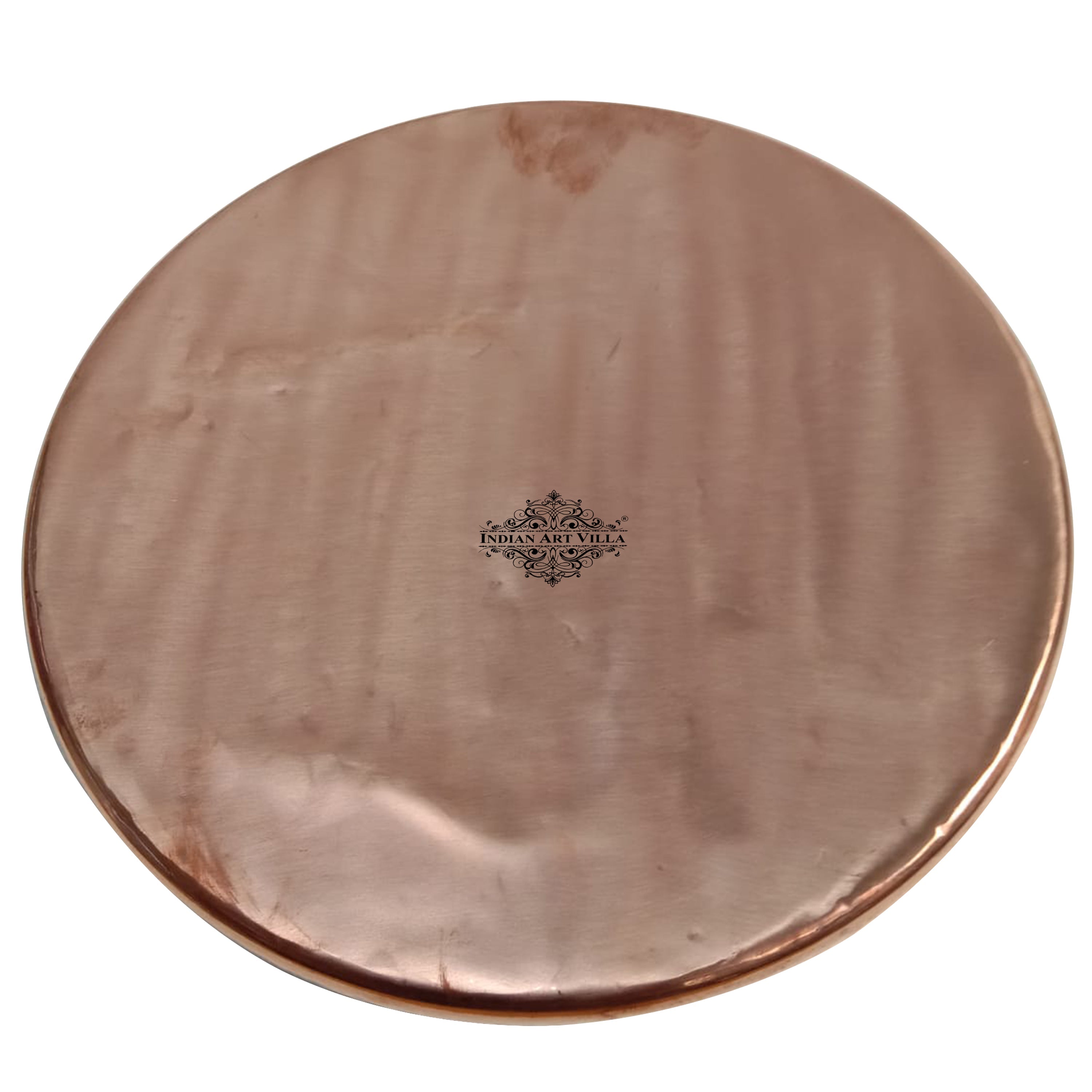 Pure Steel Copper Hammered Curved Thali Plate