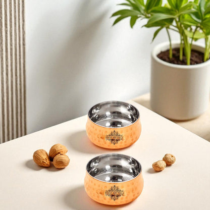 Steel Copper Curved Bowl Dinnerware Tableware 7.11 cm