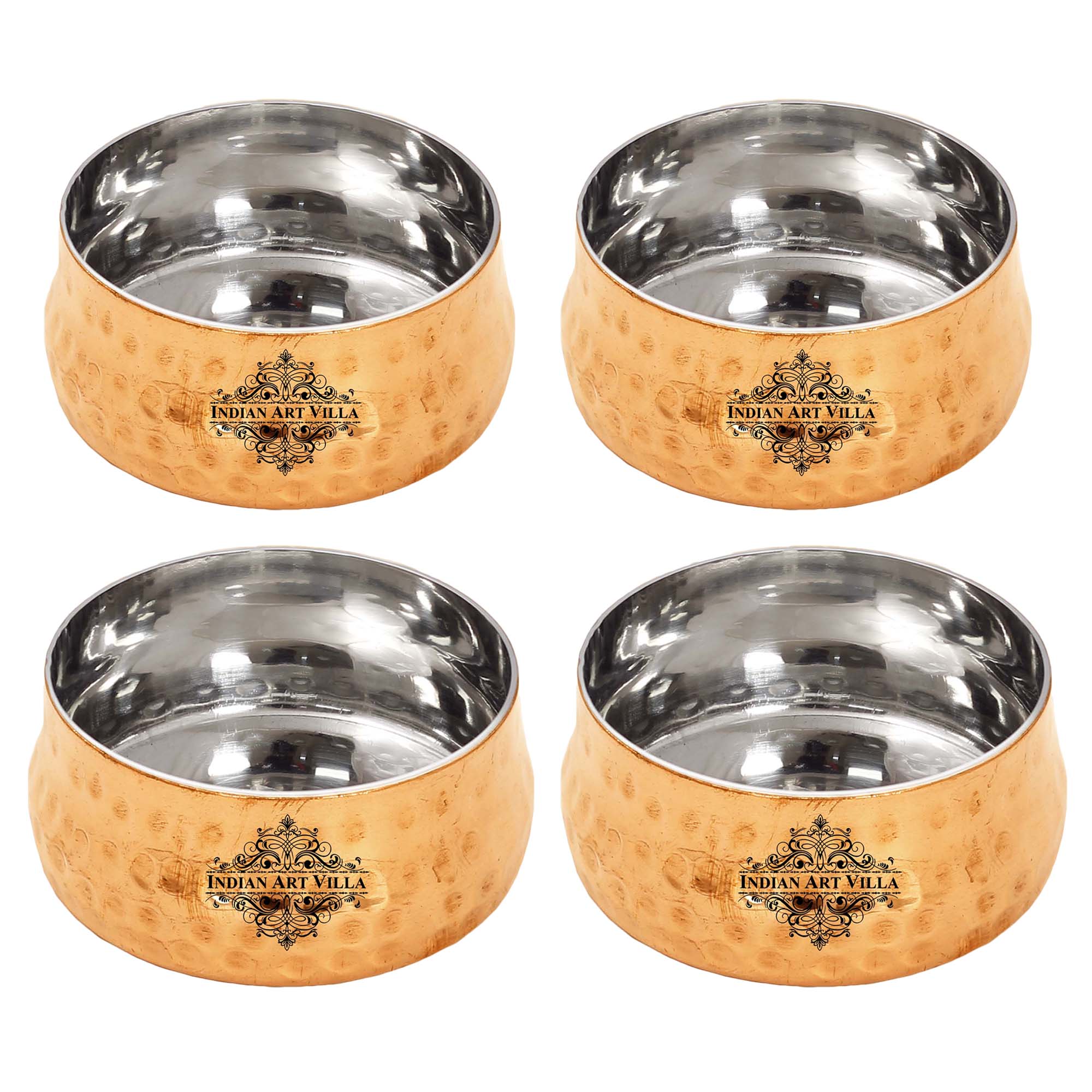 Steel Copper Curved Bowl Dinnerware Tableware 7.11 cm