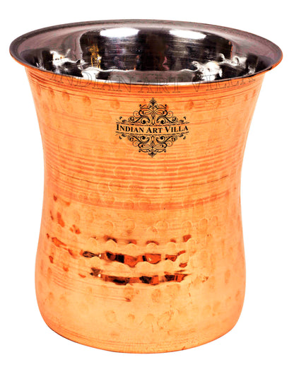 Pure Steel Copper Hammered Curved Glass