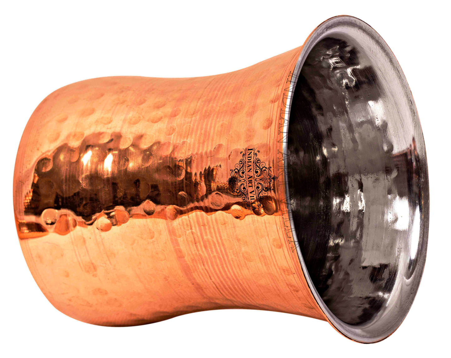 Pure Steel Copper Hammered Curved Glass