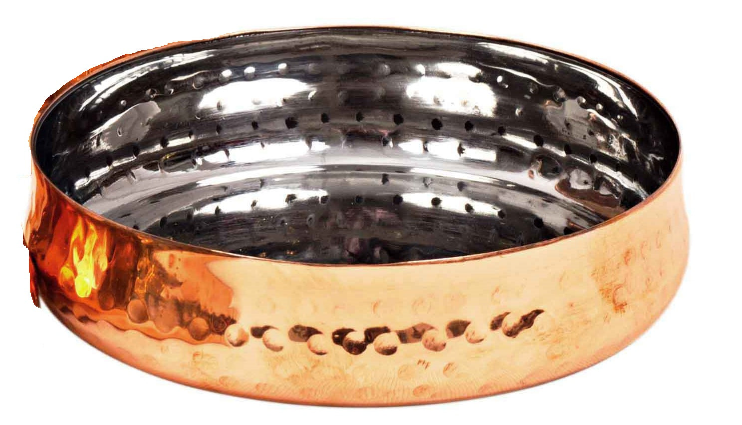 Handmade Pure Steel Copper Hammered Design Curved Halwa Plates