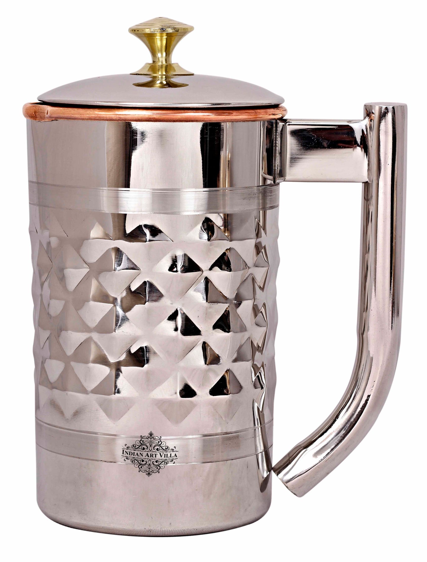 Pure Steel Copper Diamond Design Jug
