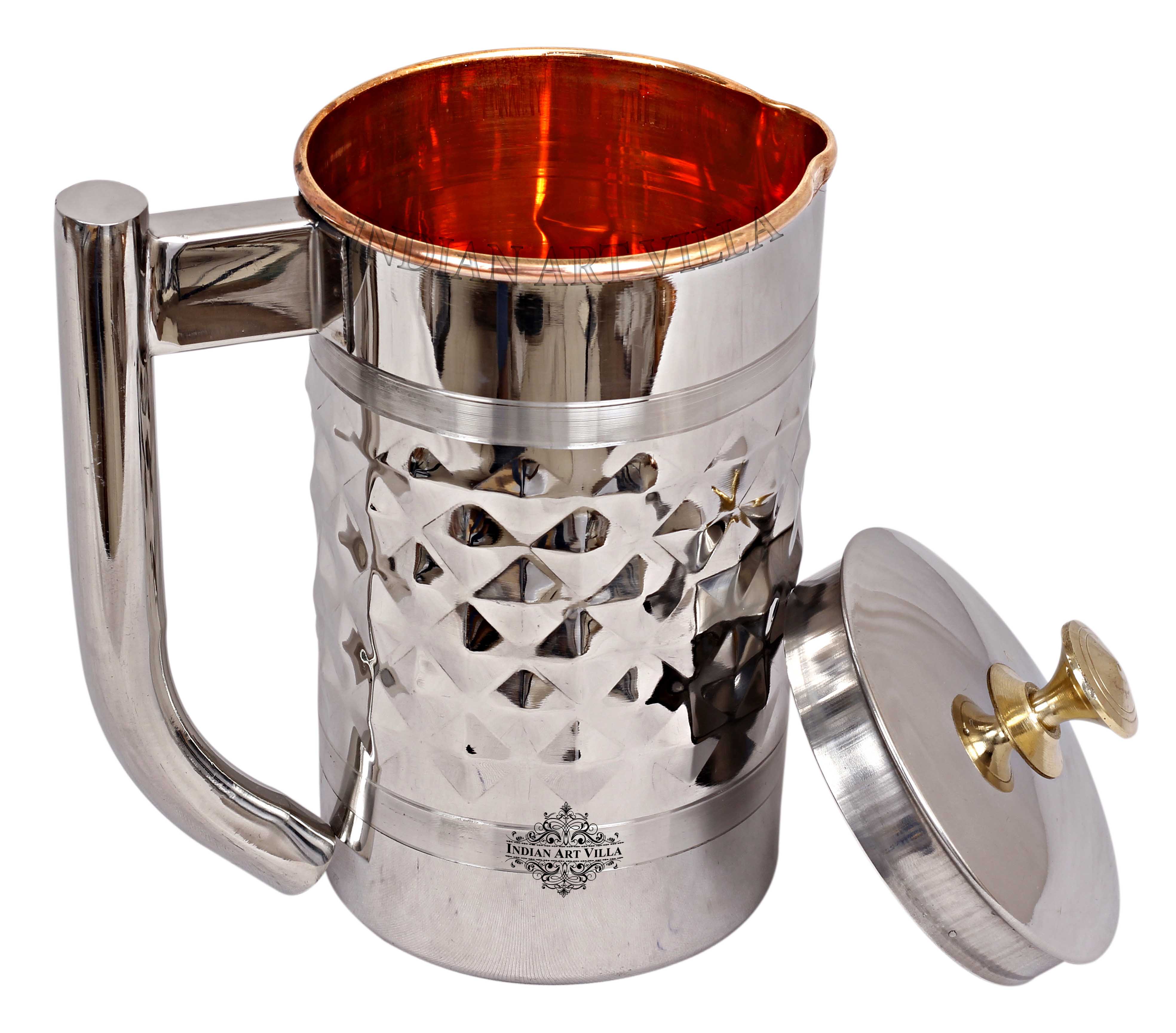 Pure Steel Copper Diamond Design Jug