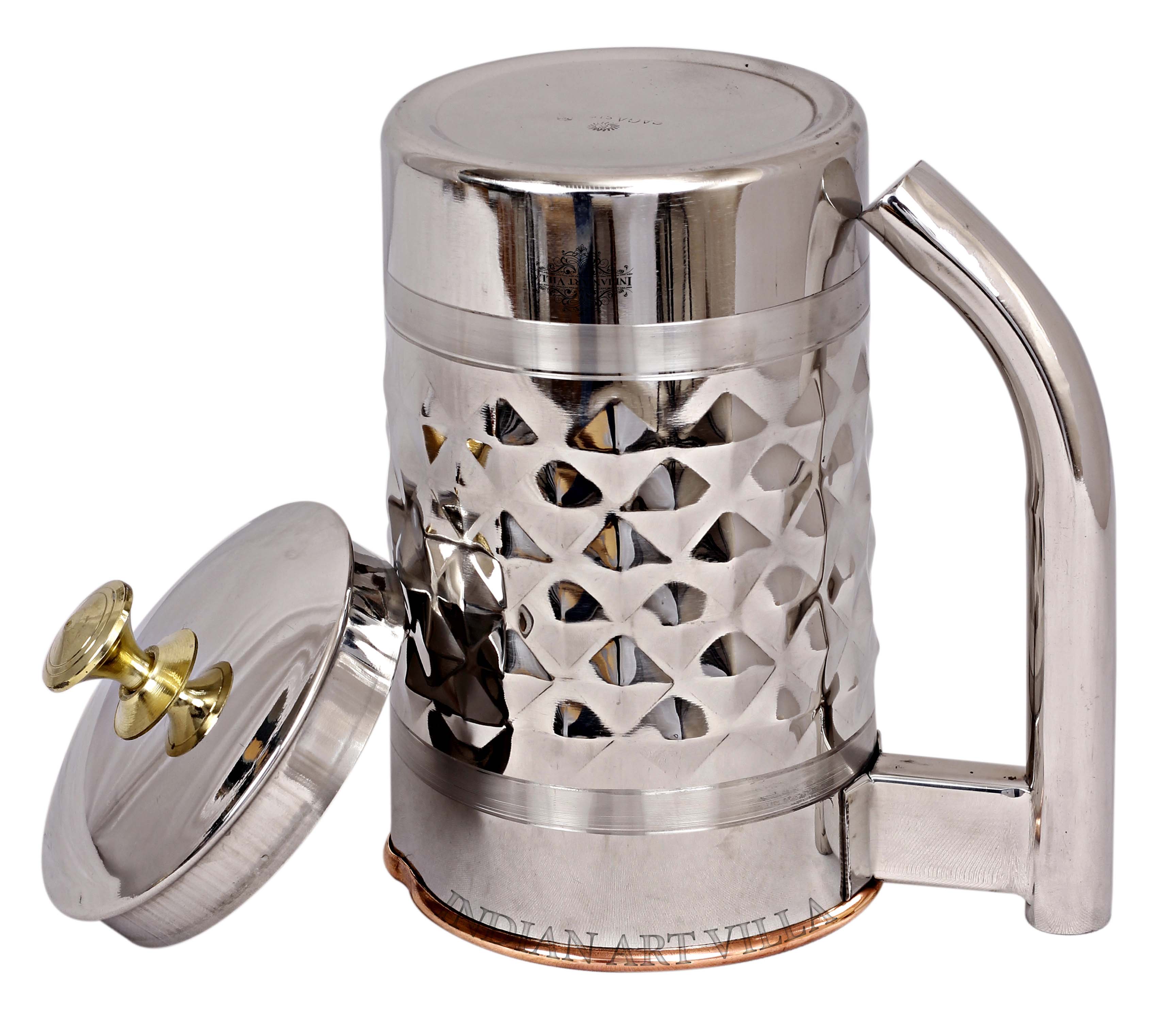 Pure Steel Copper Diamond Design Jug