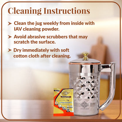 Pure Steel Copper Diamond Design Jug