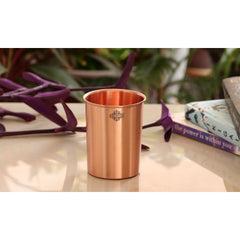 Pure Copper Lacquer Coated Plain & Hammered Design Glass 275 ML