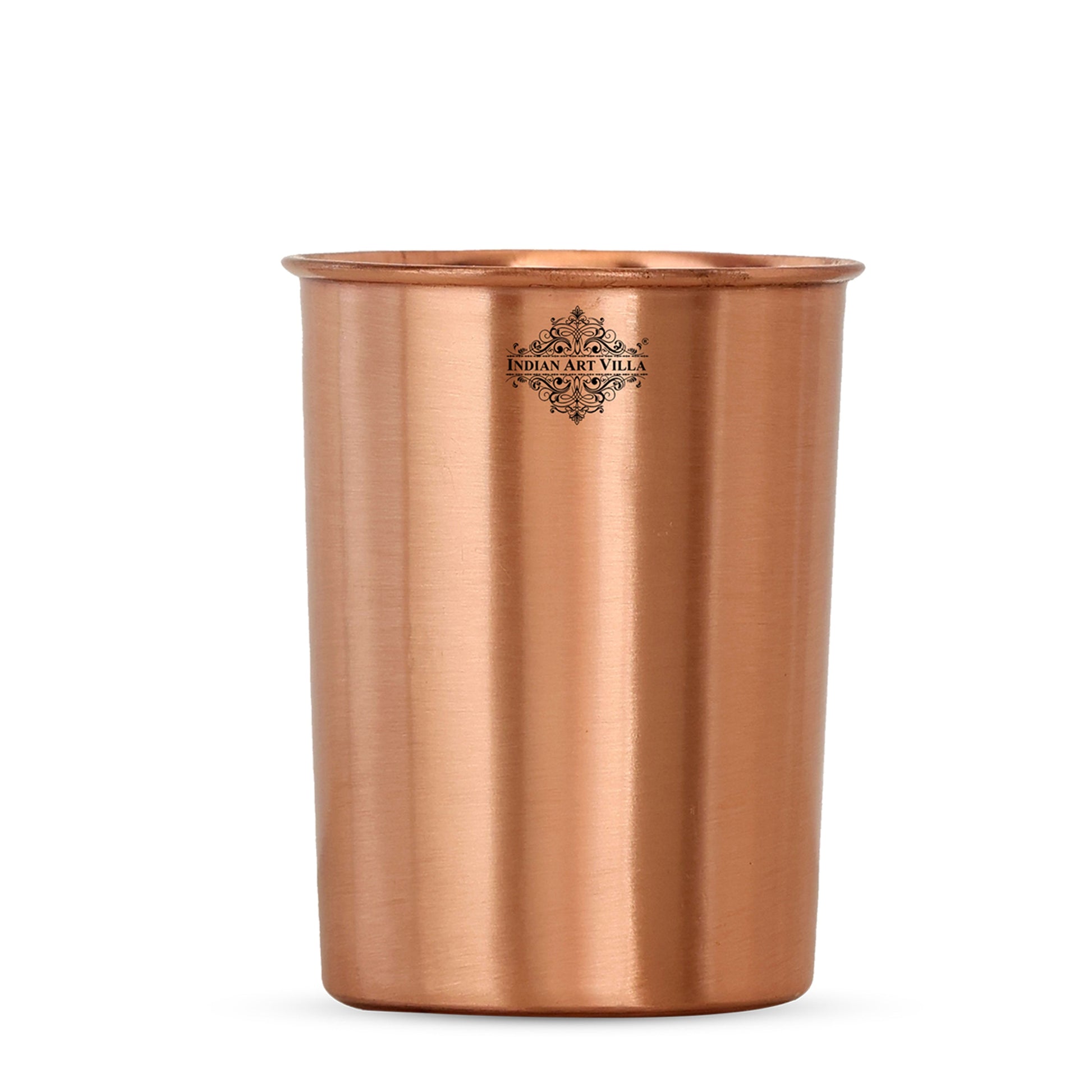 Pure Copper Lacquer Coated Plain & Hammered Design Glass 275 ML
