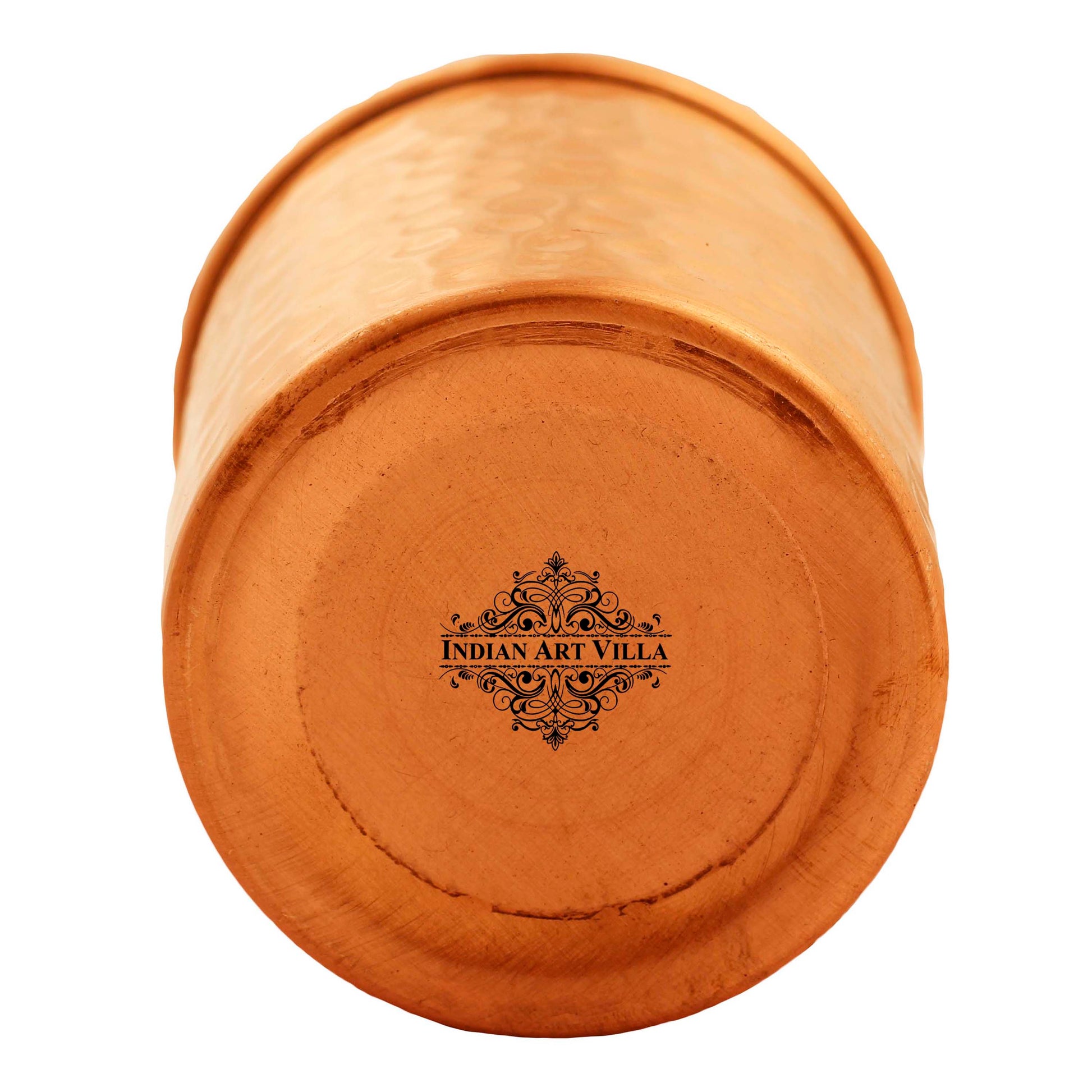 Pure Copper Lacquer Coated Plain & Hammered Design Glass 275 ML