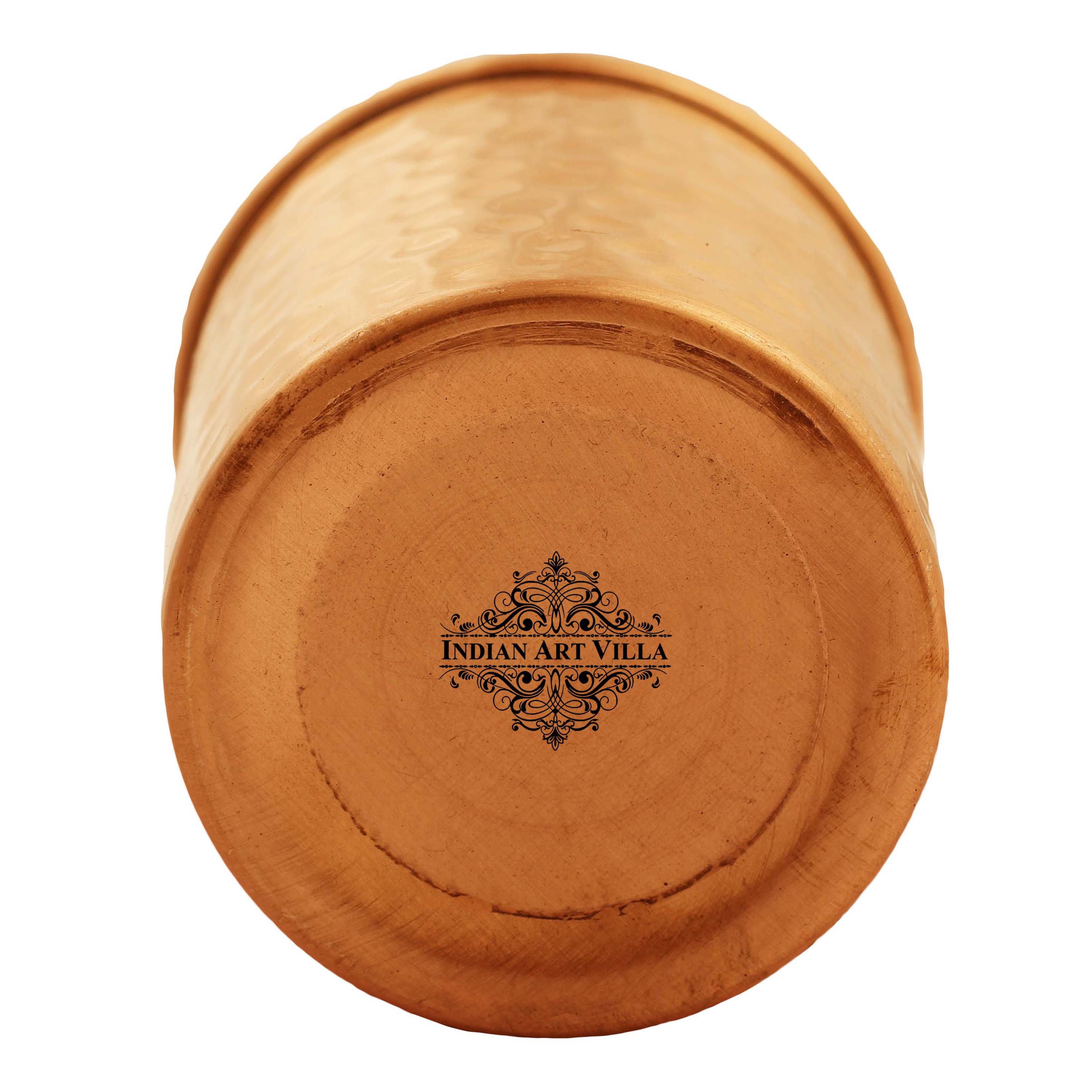 Pure Copper Lacquer Coated Plain & Hammered Design Glass 275 ML