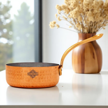 Handcrafted Pure Copper Round Pan with Tin Lining, Serveware, Cookware