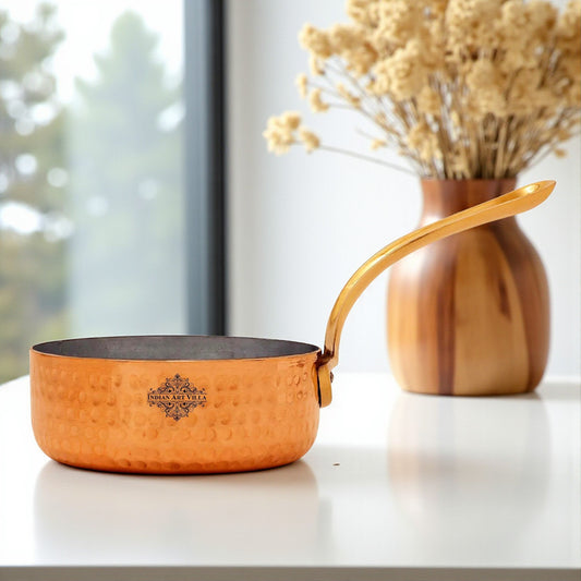 Handcrafted Pure Copper Round Pan with Tin Lining, Serveware, Cookware