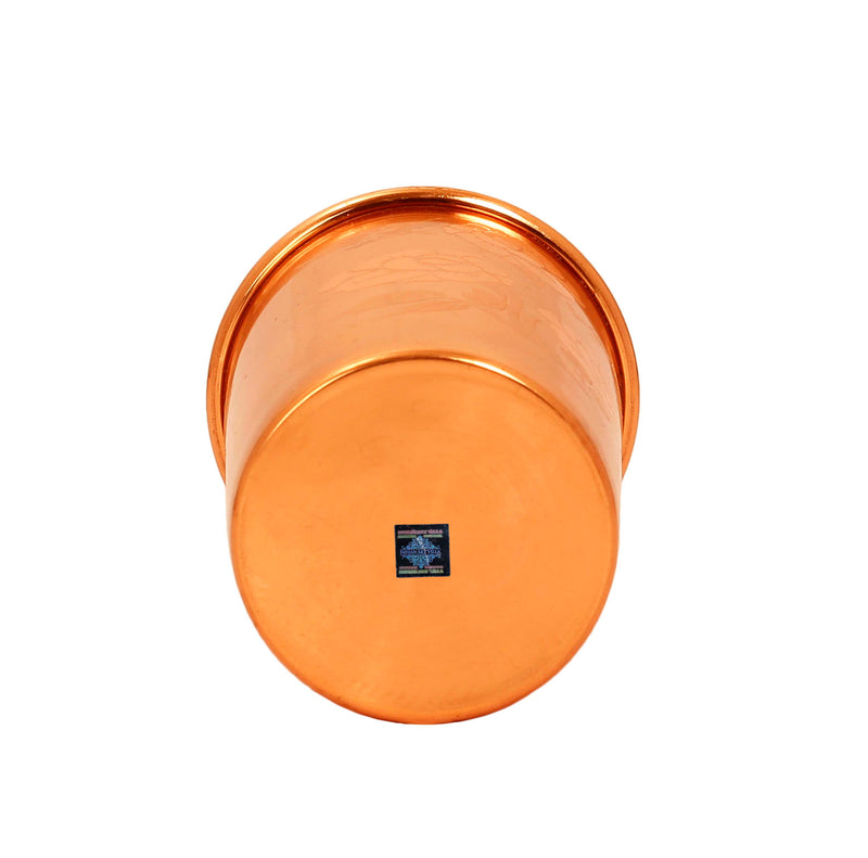 Pure Copper Lacquer Coated Plain & Hammered Design Glass 275 ML