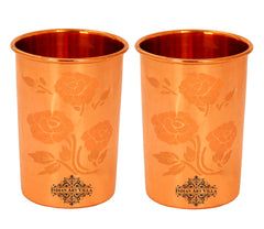 Pure Copper Lacquer Coated Plain & Hammered Design Glass 275 ML