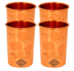 Pure Copper Lacquer Coated Plain & Hammered Design Glass 275 ML