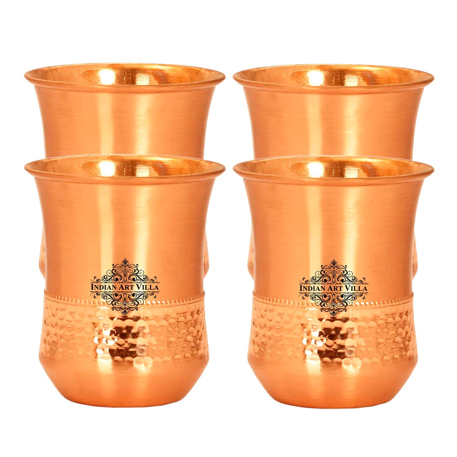Pure Copper Hammered & Smooth Design Glass