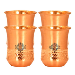 Pure Copper Hammered & Smooth Design Glass