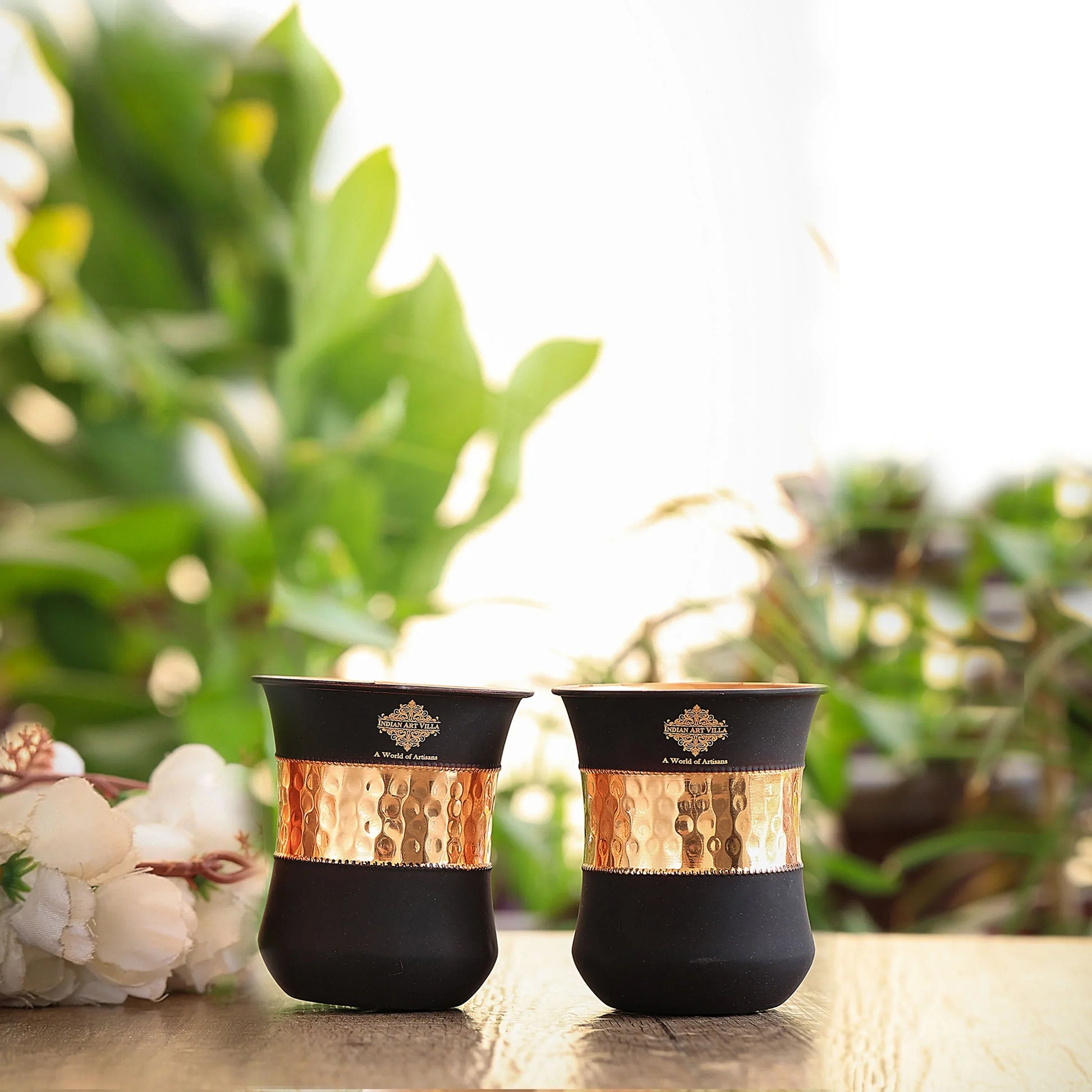 Pure Copper Half Silk Finish Glass – 300 ML