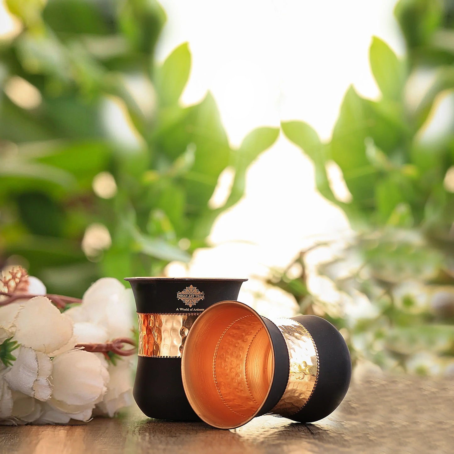 Pure Copper Half Silk Finish Glass – 300 ML